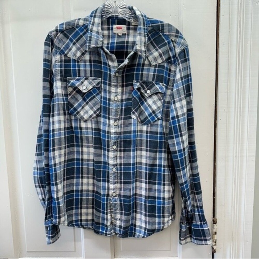 Levi's Blue Plaid Flannel Shirt